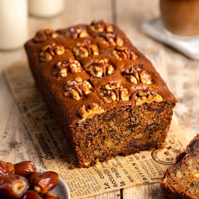 Walnut, date & honey cake